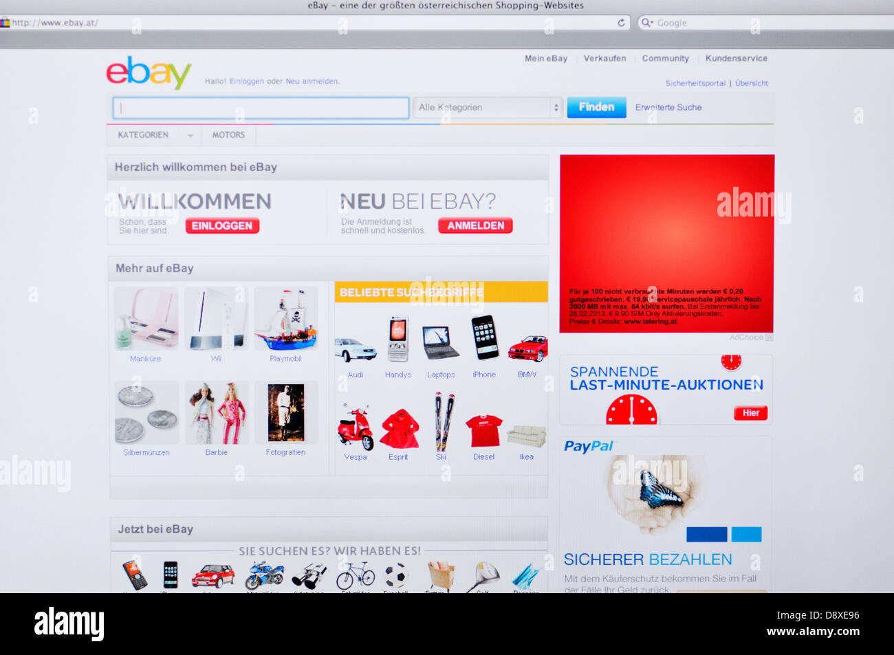 eCommerce platform - Australia eBay online shopping website Stock Photo - Alamy