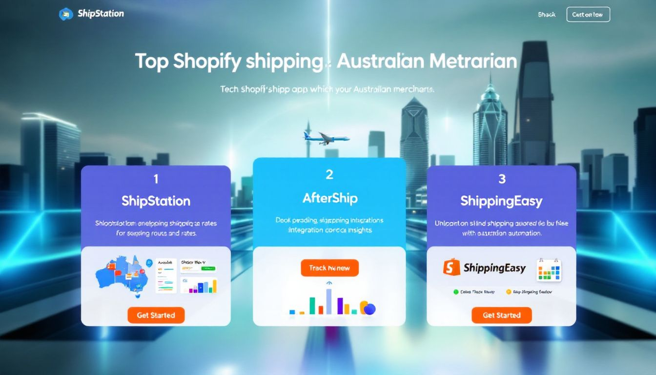 Top Shopify shipping apps for Australian merchants, showcasing various app interfaces.