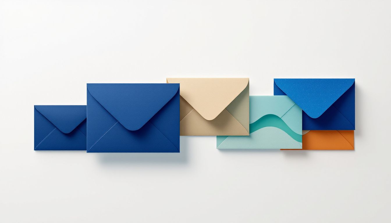 Types of postage paid envelopes available.