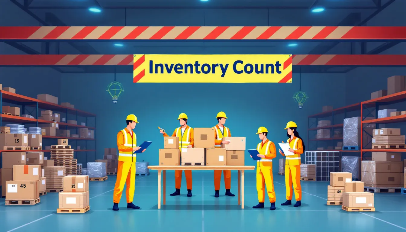 A team conducting a physical count of inventory items.